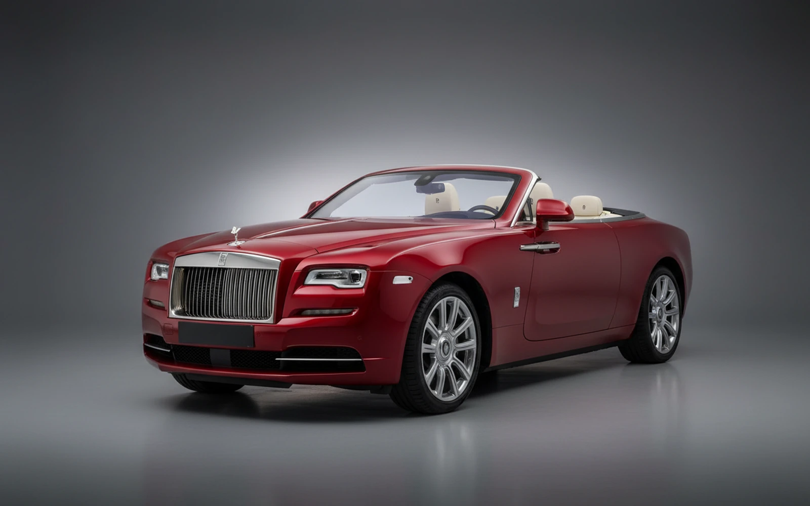 Rolls-Royce Dawn Rojo 2022 for rent in Miami — exterior front view