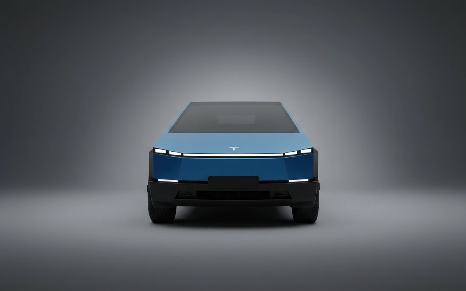 Tesla Cybertruck Blue 2024 — exterior side view