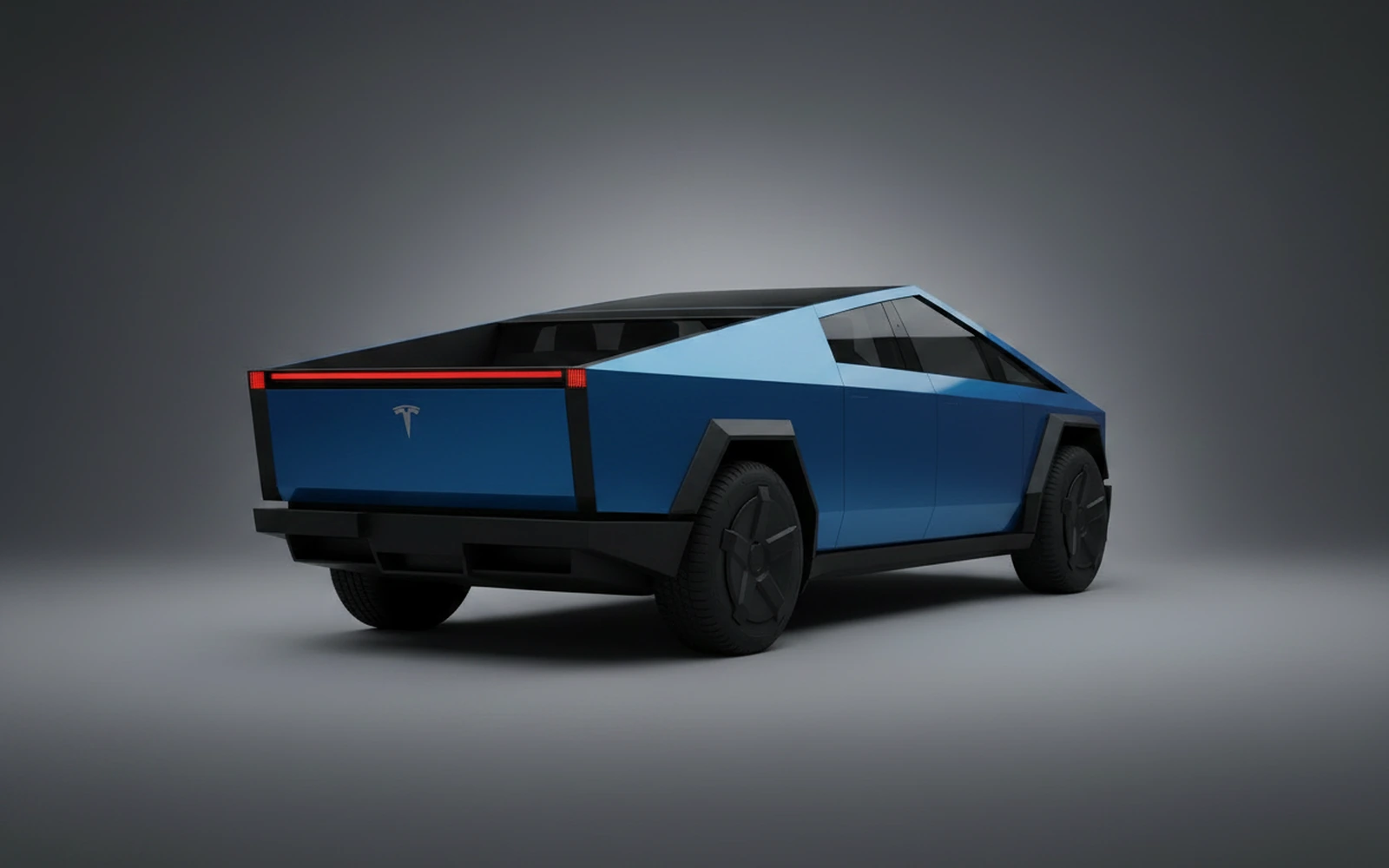 Tesla Cybertruck Blue 2024 — interior dashboard