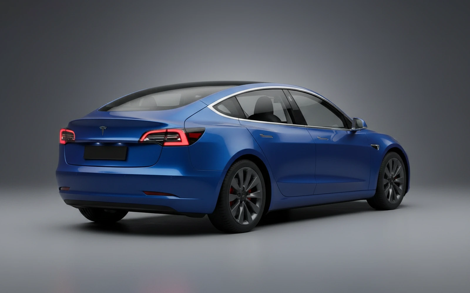 Tesla Model 3 Azul 2025 — interior dashboard