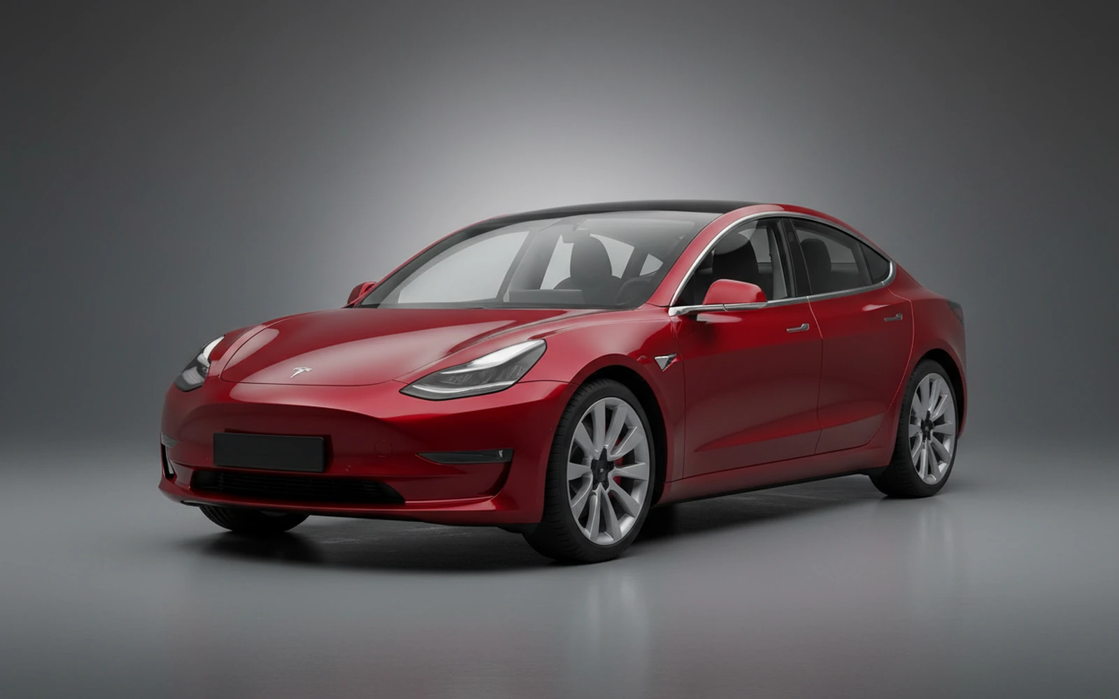 Tesla Model 3 Red 2024 for rent in Miami — exterior photo