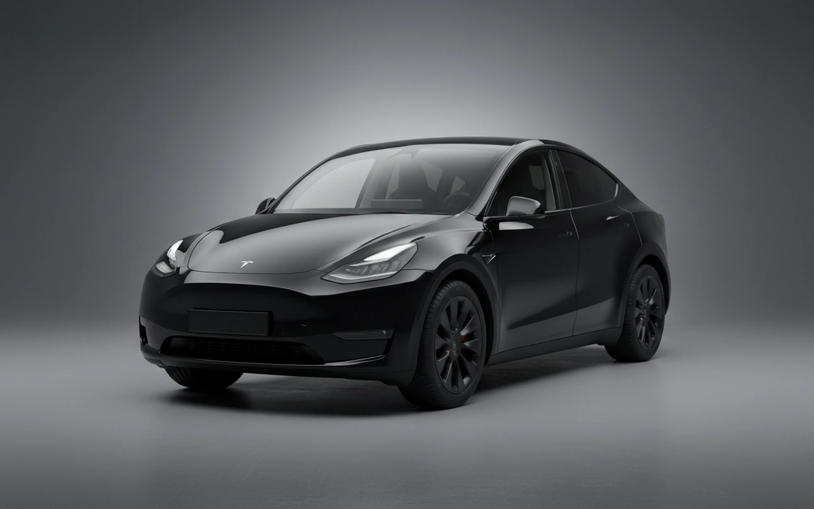 Tesla Model Y Negro 2024 for rent in Miami — exterior front view