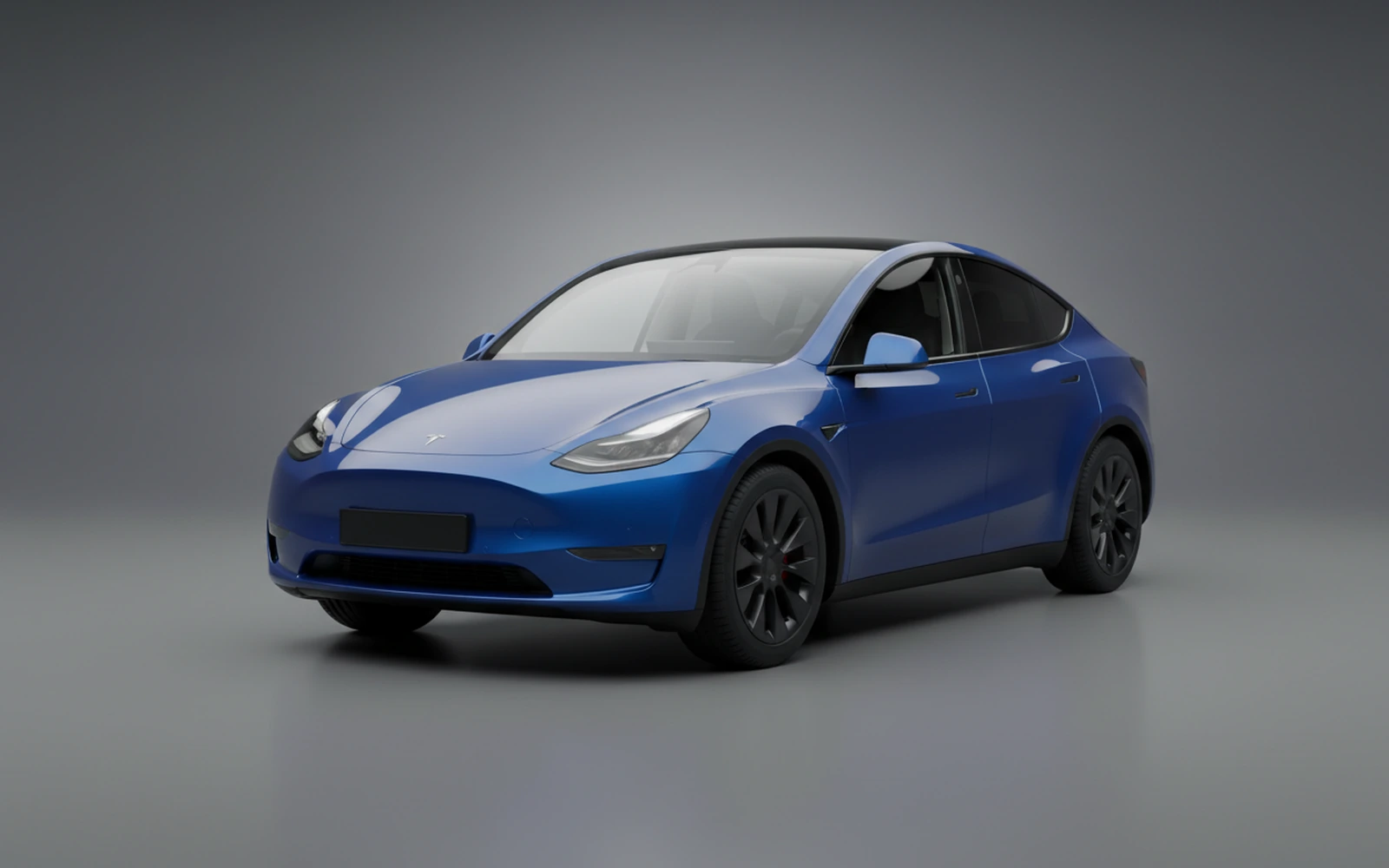 Tesla Model Y Blue 2024 for rent in Miami — exterior front view