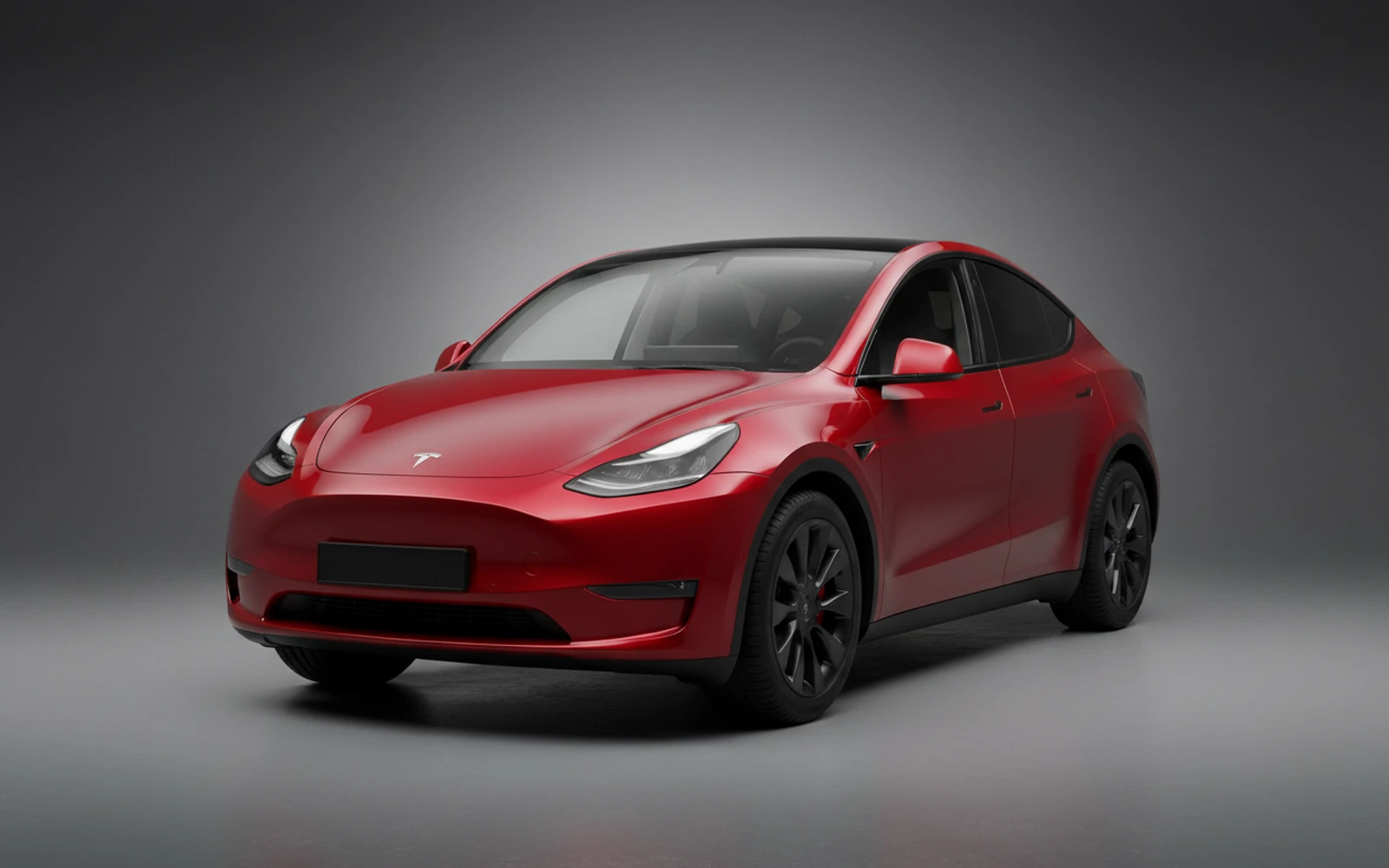 Tesla Model Y Red 2025 for rent in Miami — exterior front view