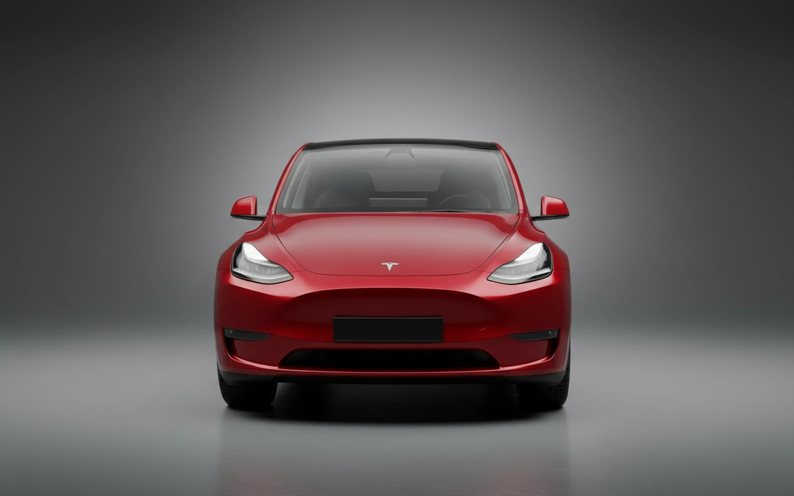 Tesla Model Y Red 2025 — exterior side view