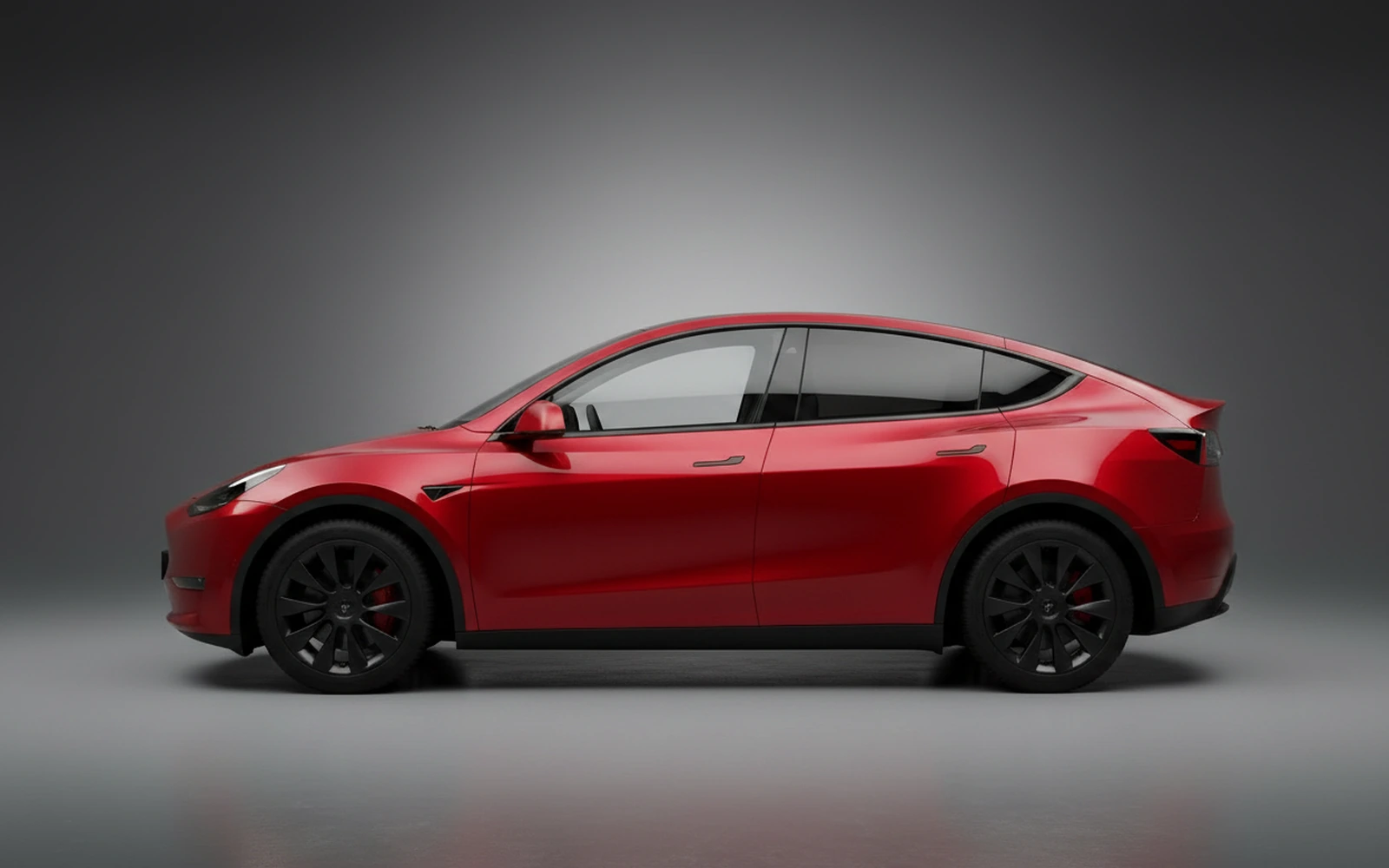 Tesla Model Y Red 2025 — exterior rear view