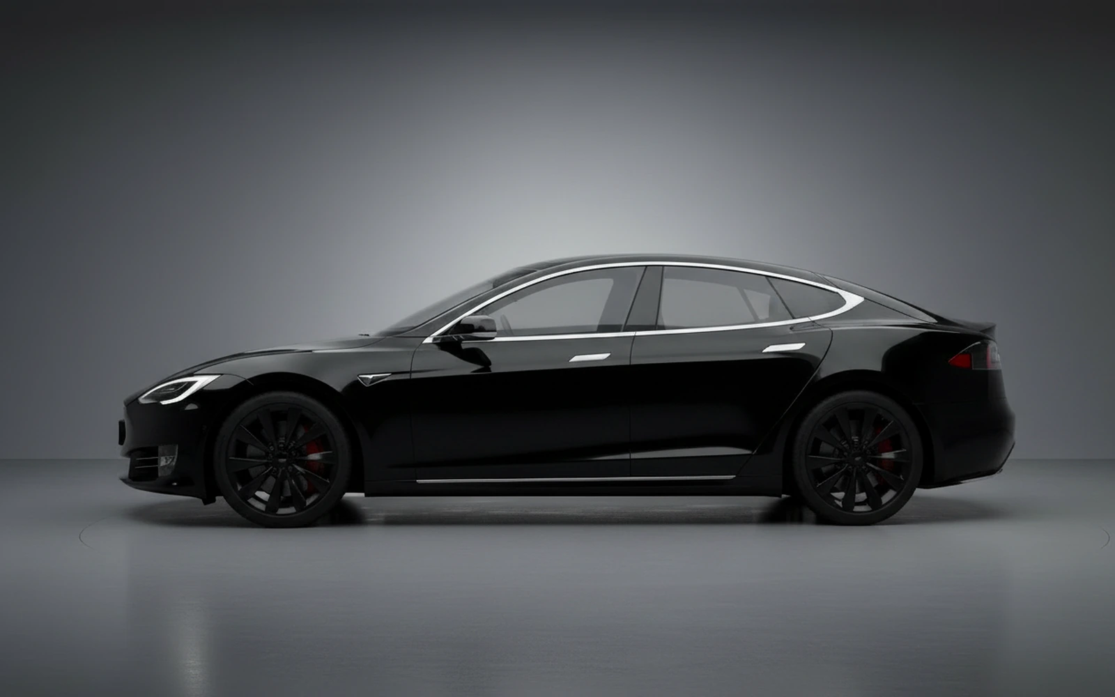 Tesla Model S Plaid Black 2024 — exterior rear view