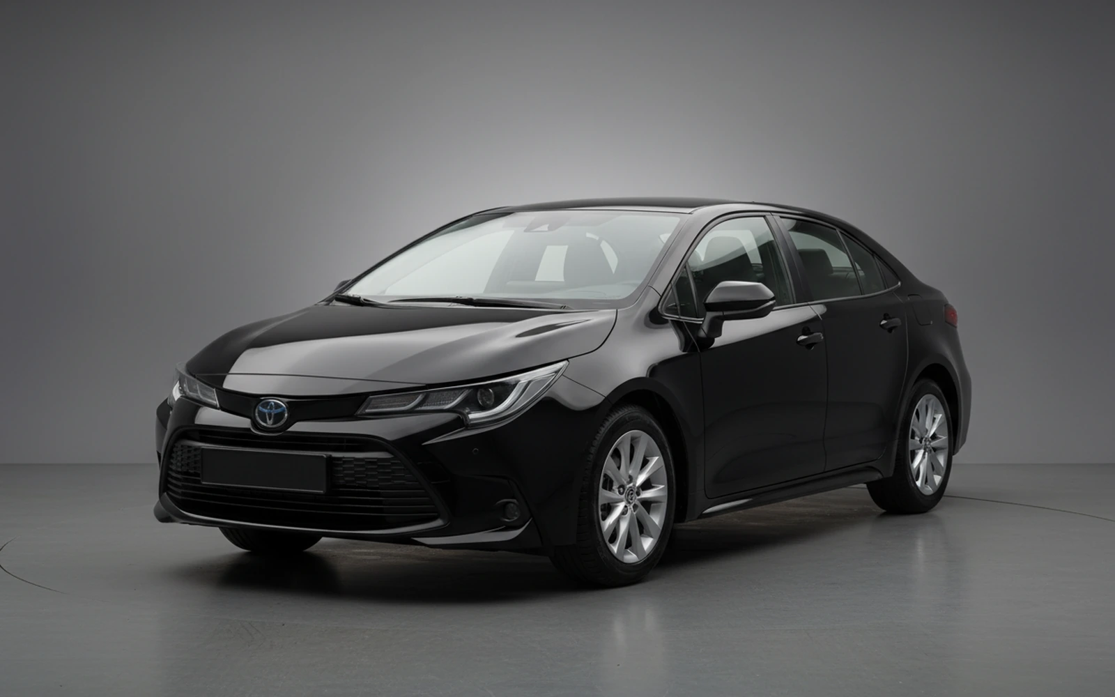 Toyota Corolla Black 2024 for rent in Miami — exterior front view