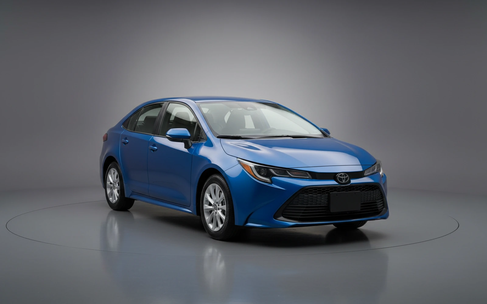 Toyota Corolla Blue 2026 for rent in Miami — exterior front view