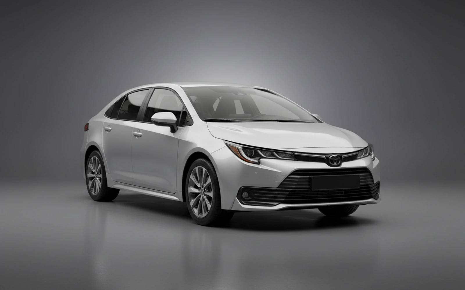 Toyota Corolla Silver 2026 for rent in Miami — exterior front view