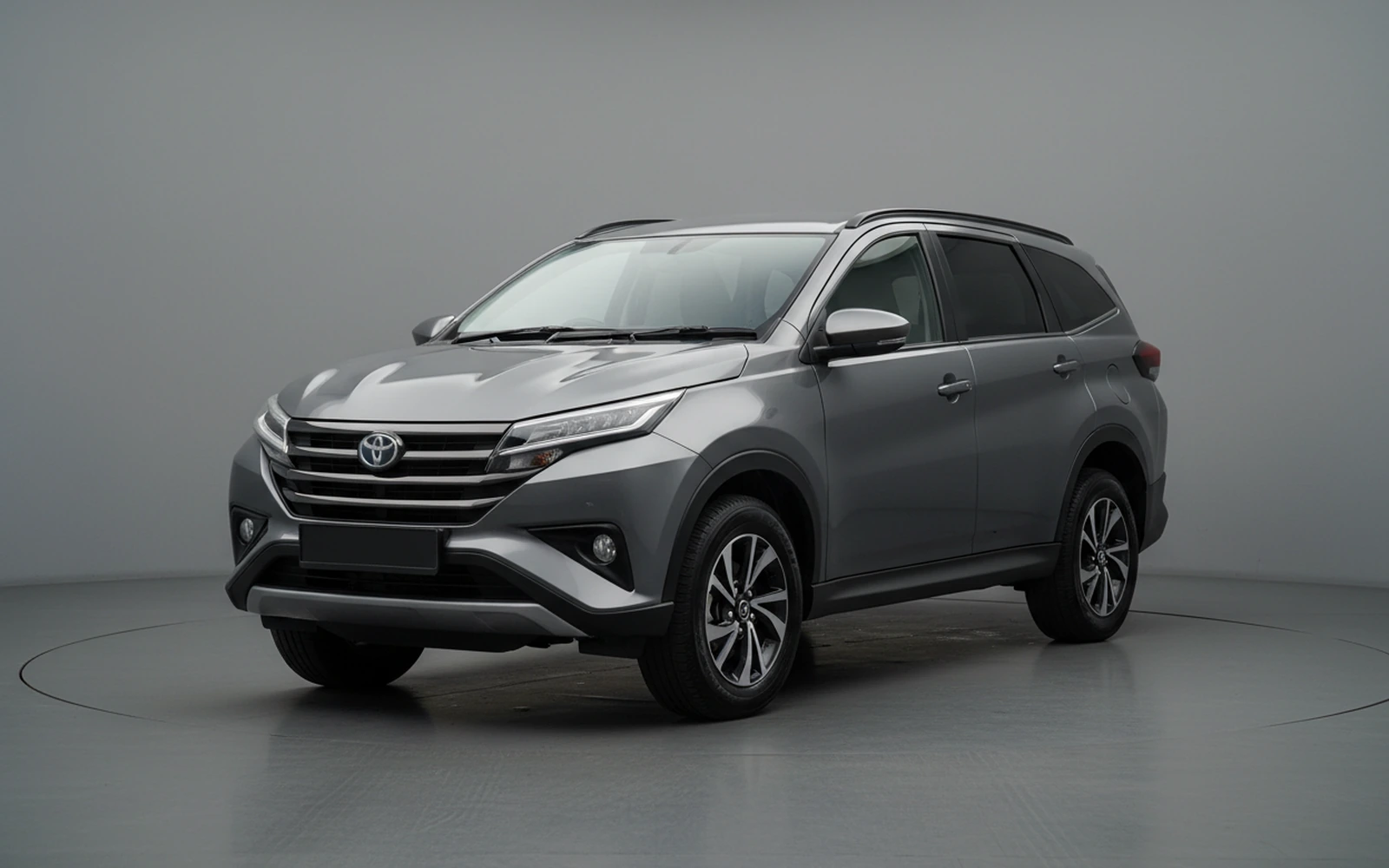 Toyota Rush Grey 2023 for rent in Miami — exterior front view