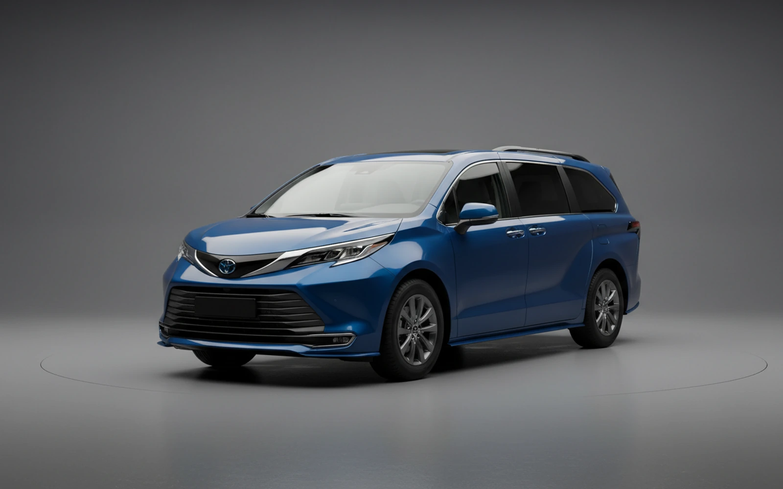 Toyota Sienna Blue 2021 for rent in Miami — exterior front view