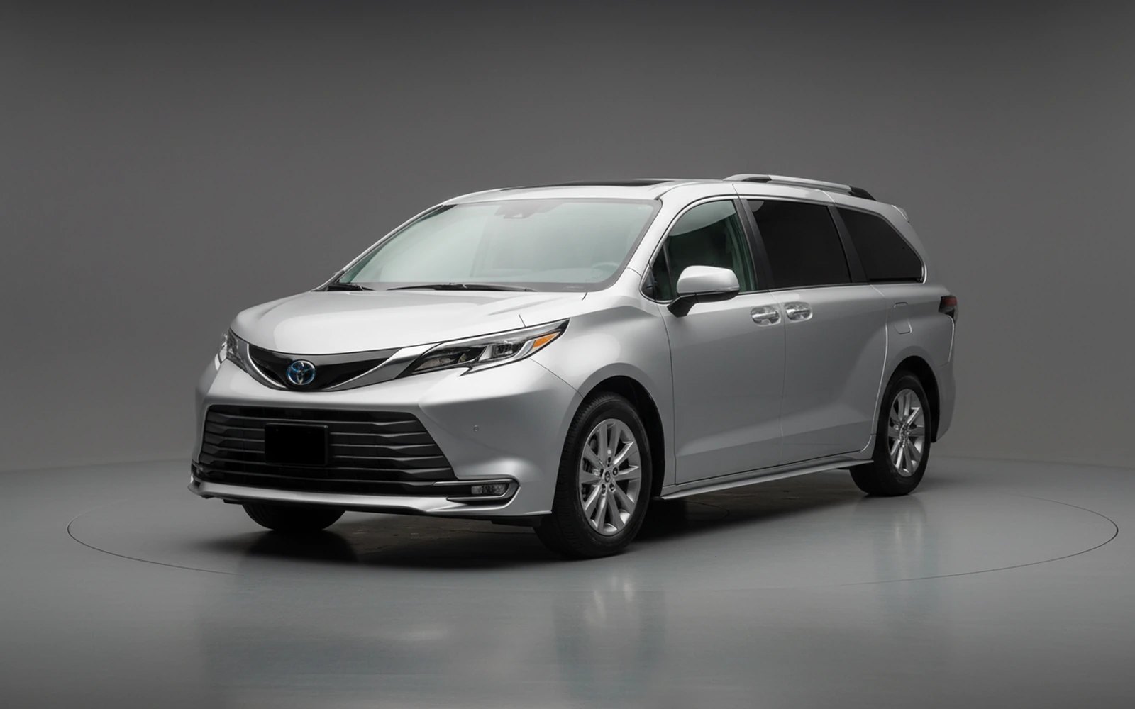 Toyota Sienna Silver 2021 for rent in Miami — exterior front view
