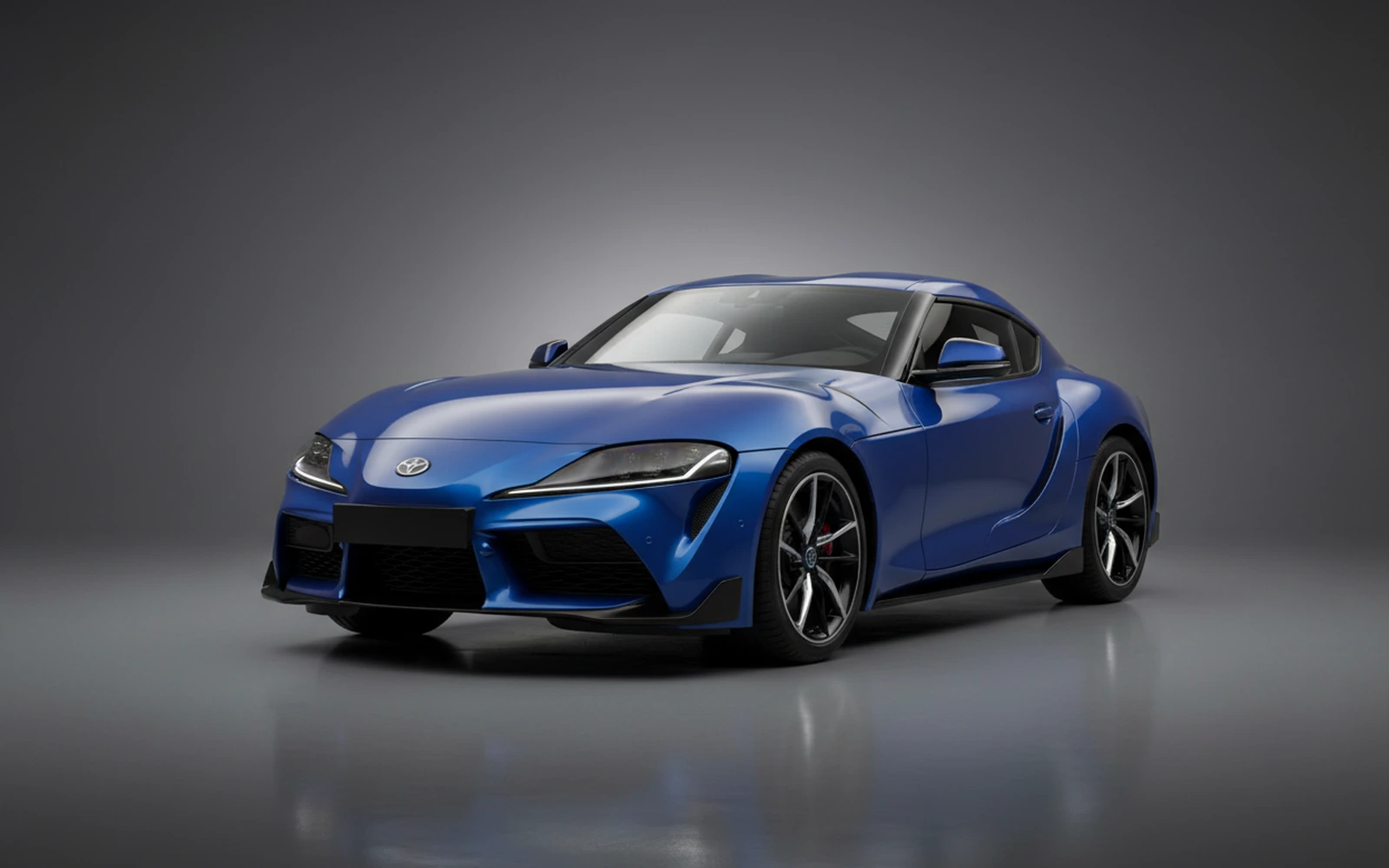Toyota Supra Blue 2021 for rent in Miami — exterior front view