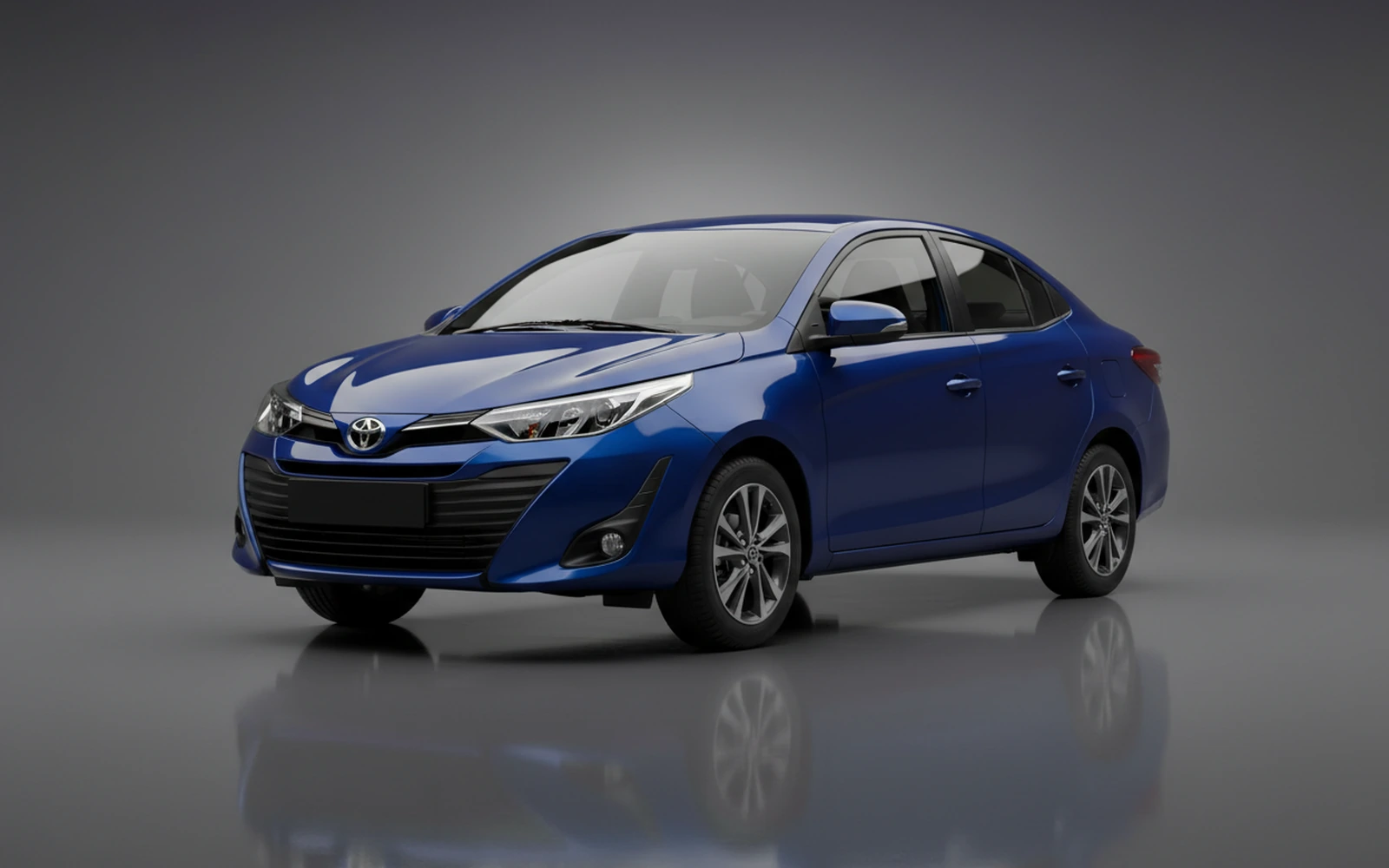 Toyota Yaris Azul 2026 for rent in Miami — exterior front view