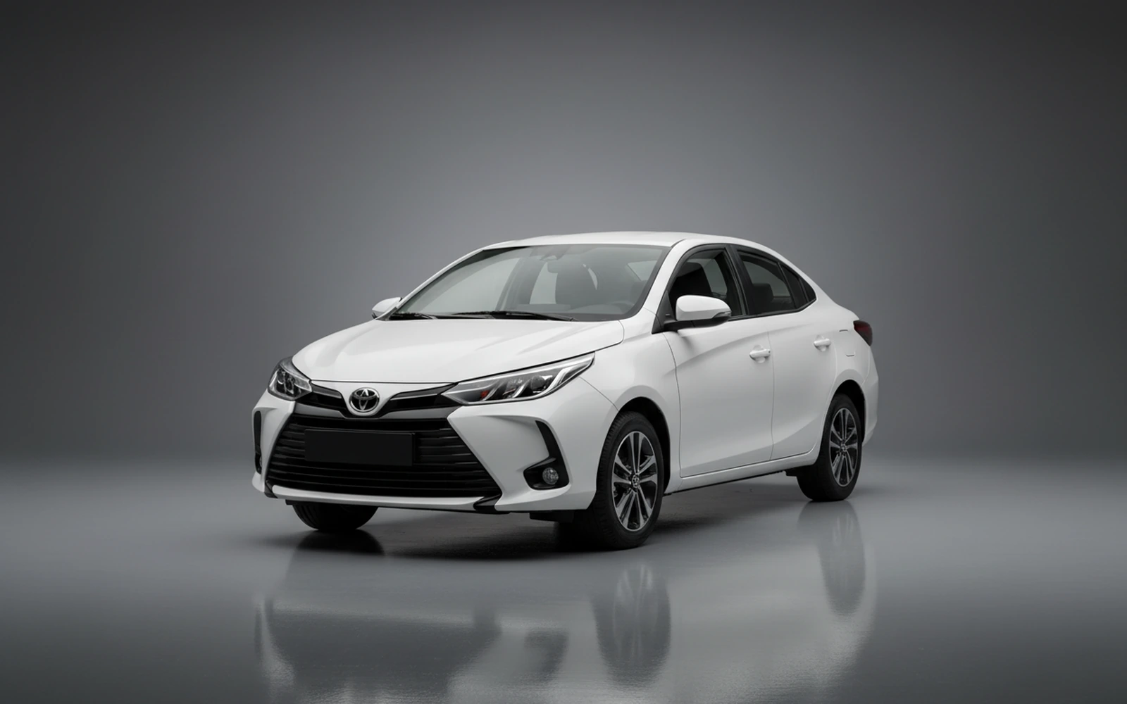 Toyota Yaris White 2026 for rent in Miami — exterior photo
