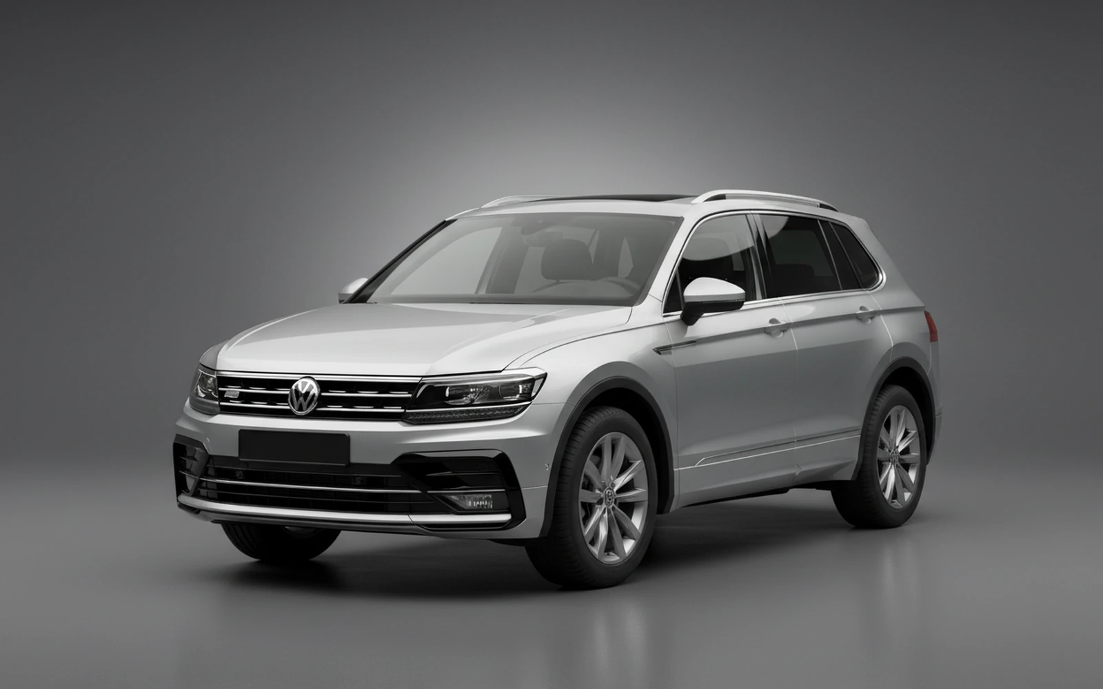 Volkswagen Tiguan Silver 2024 for rent in Miami — exterior front view